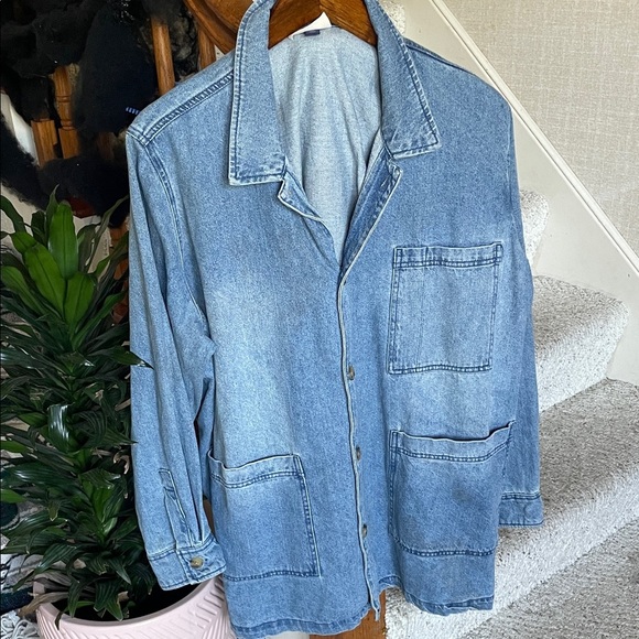 Universal Thread Light Blue Denim Utility Chore Jacket - Picture 2 of 11
